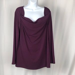Plum Banana Republic scoop neck blouse